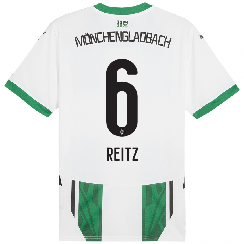 Niño Camiseta Tony Reitz #6 Blanco Verde 1ª Equipación 2024/25 La Camisa Perú