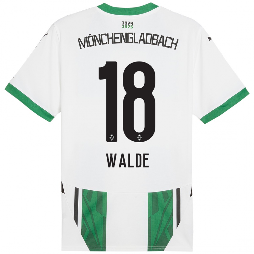 Niño Camiseta Simon Walde #18 Blanco Verde 1ª Equipación 2024/25 La Camisa Perú