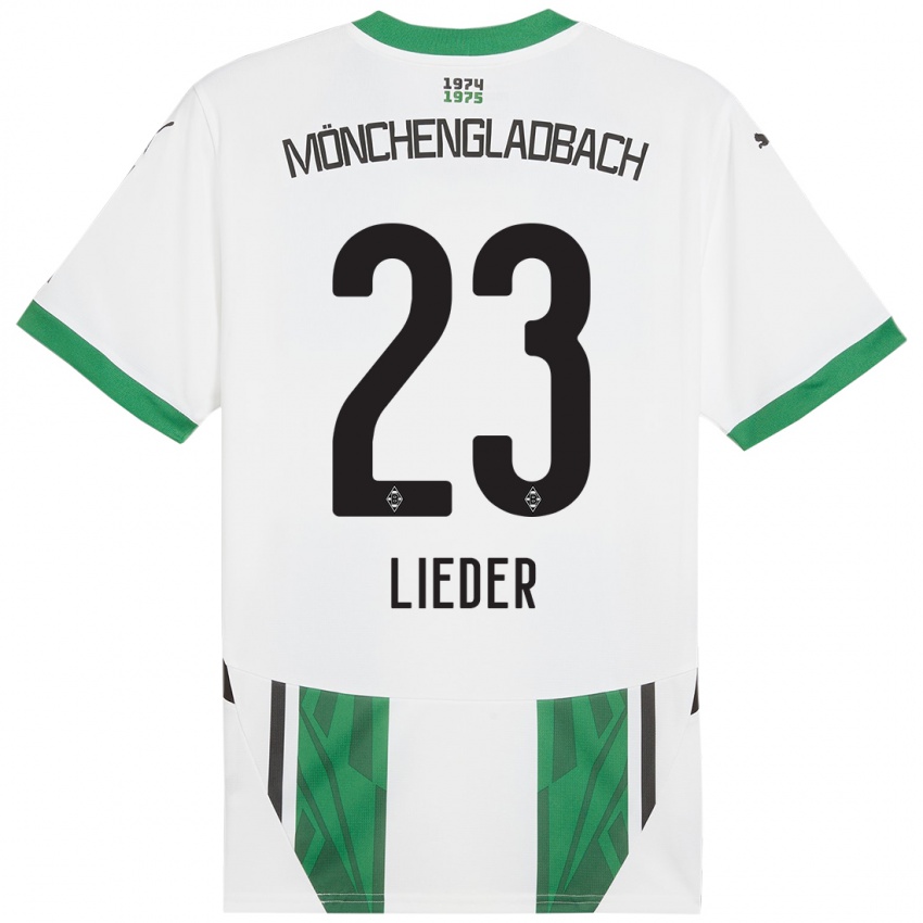 Niño Camiseta Michel Lieder #23 Blanco Verde 1ª Equipación 2024/25 La Camisa Perú