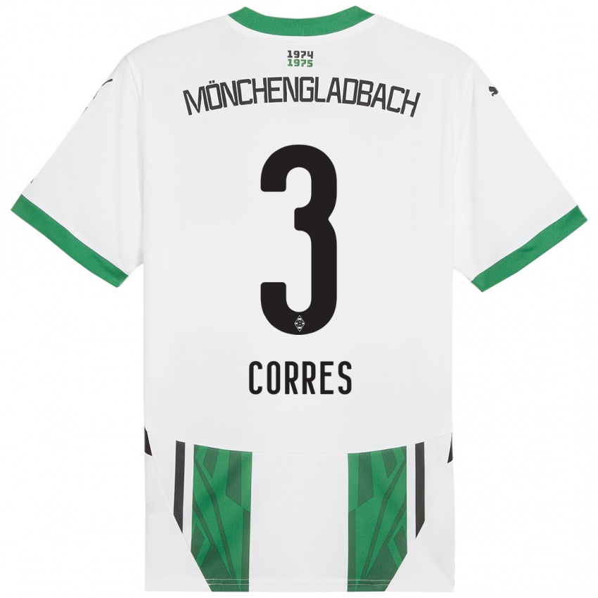 Niño Camiseta Carolin Corres #3 Blanco Verde 1ª Equipación 2024/25 La Camisa Perú