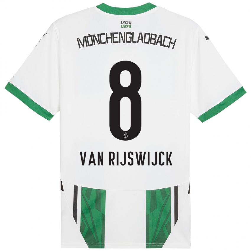 Niño Camiseta Britt Van Rijswijck #8 Blanco Verde 1ª Equipación 2024/25 La Camisa Perú