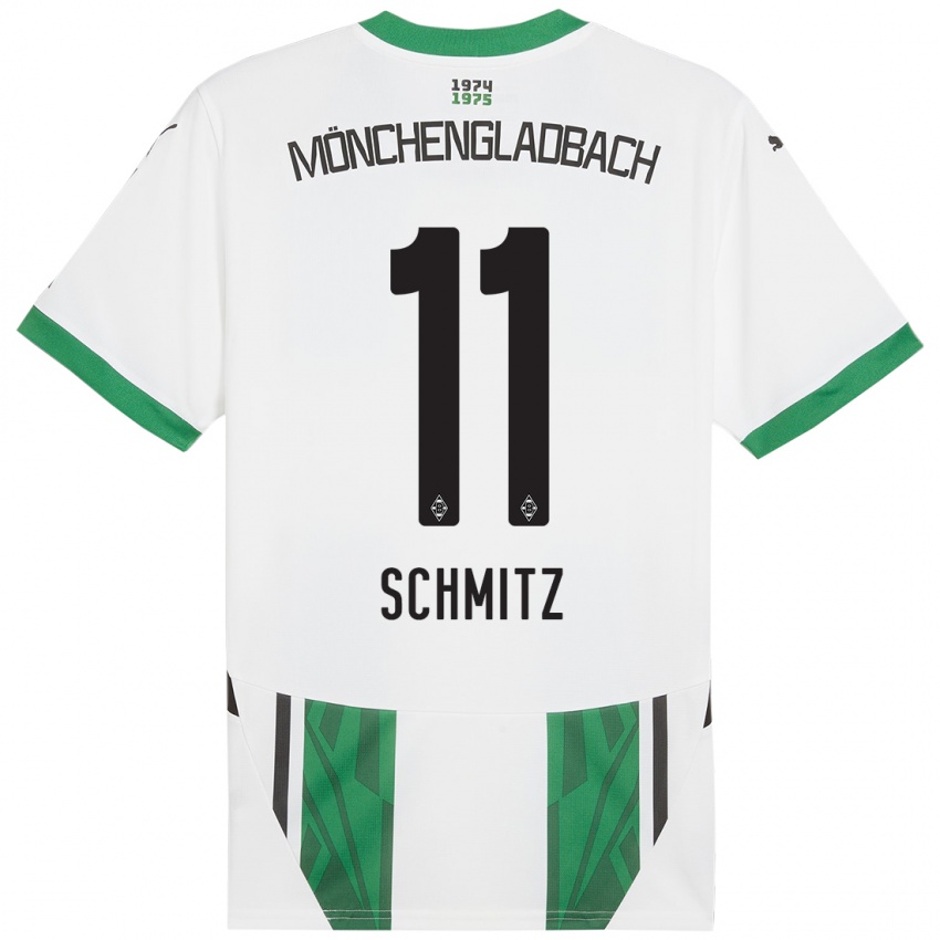 Niño Camiseta Louisa Schmitz #11 Blanco Verde 1ª Equipación 2024/25 La Camisa Perú