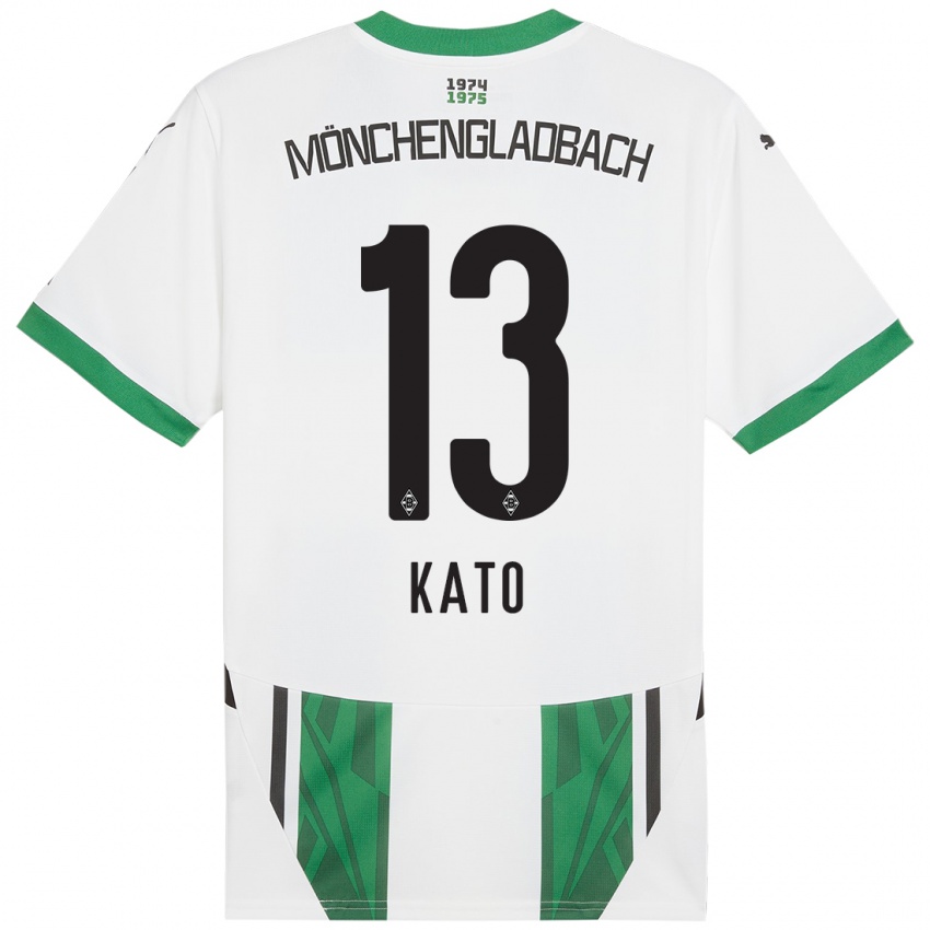 Niño Camiseta Mizuho Kato #13 Blanco Verde 1ª Equipación 2024/25 La Camisa Perú