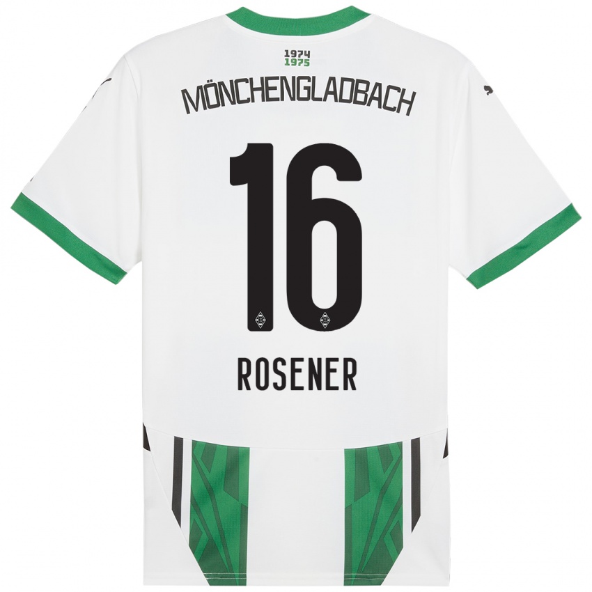 Niño Camiseta Chiara Rösener #16 Blanco Verde 1ª Equipación 2024/25 La Camisa Perú