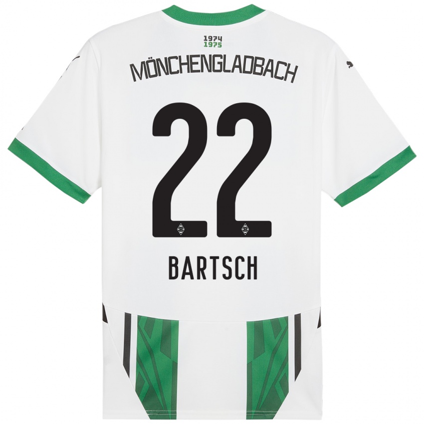 Niño Camiseta Kristina Bartsch #22 Blanco Verde 1ª Equipación 2024/25 La Camisa Perú