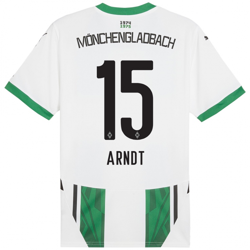 Niño Camiseta Leo Arndt #15 Blanco Verde 1ª Equipación 2024/25 La Camisa Perú