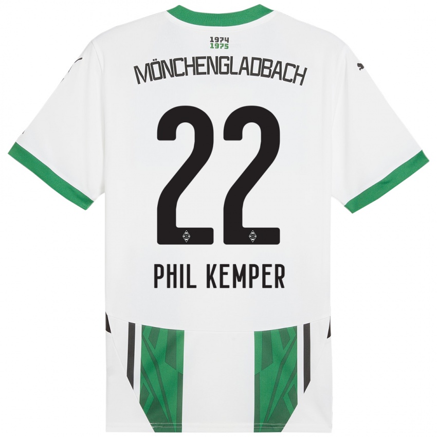 Niño Camiseta Phil Kemper #22 Blanco Verde 1ª Equipación 2024/25 La Camisa Perú