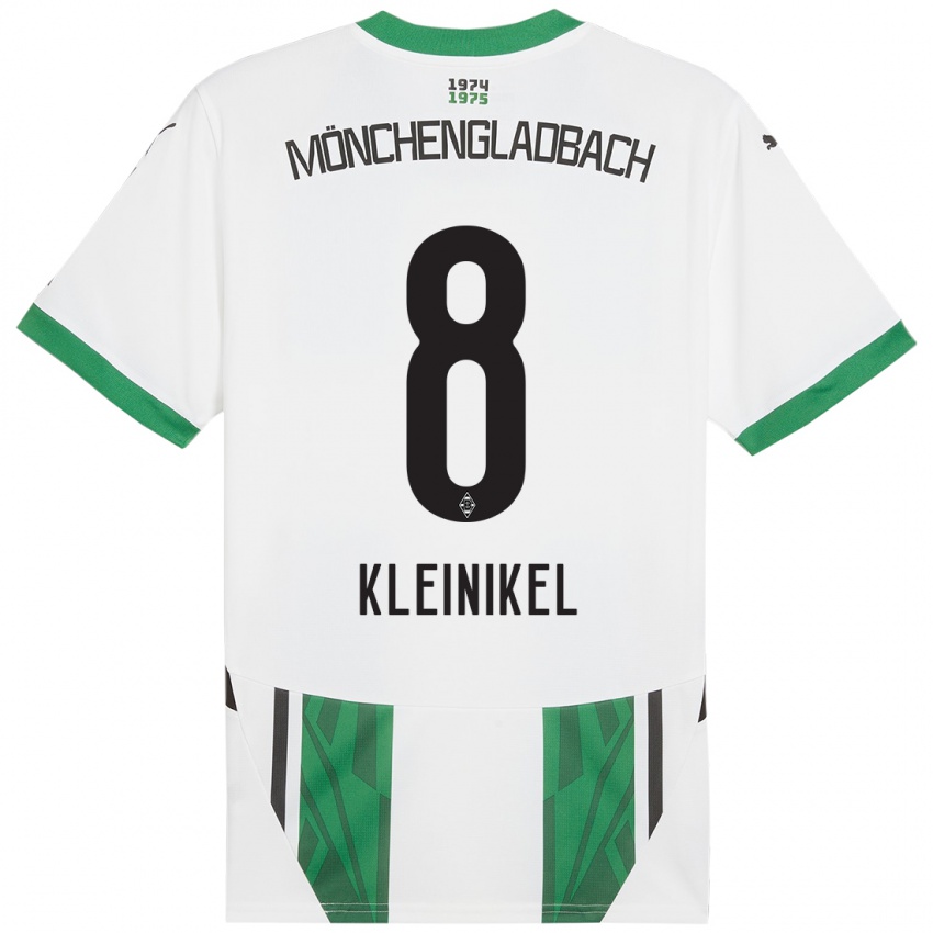 Niño Camiseta Nadja Kleinikel #8 Blanco Verde 1ª Equipación 2024/25 La Camisa Perú