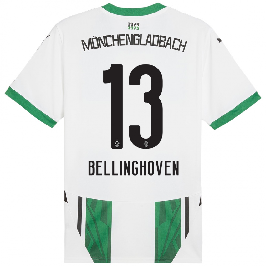 Niño Camiseta Christina Bellinghoven #13 Blanco Verde 1ª Equipación 2024/25 La Camisa Perú