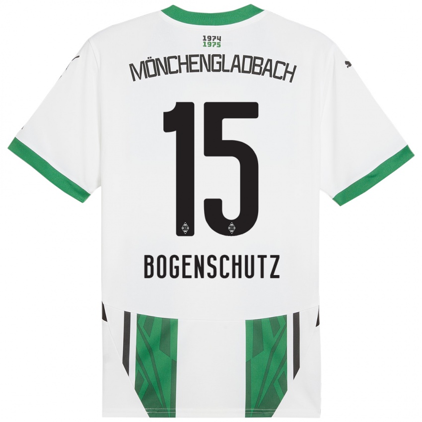 Niño Camiseta Kerstin Bogenschutz #15 Blanco Verde 1ª Equipación 2024/25 La Camisa Perú