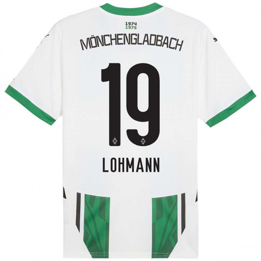 Niño Camiseta Mona Lohmann #19 Blanco Verde 1ª Equipación 2024/25 La Camisa Perú