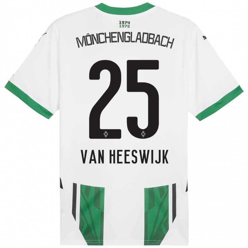 Niño Camiseta Amber Van Heeswijk #25 Blanco Verde 1ª Equipación 2024/25 La Camisa Perú