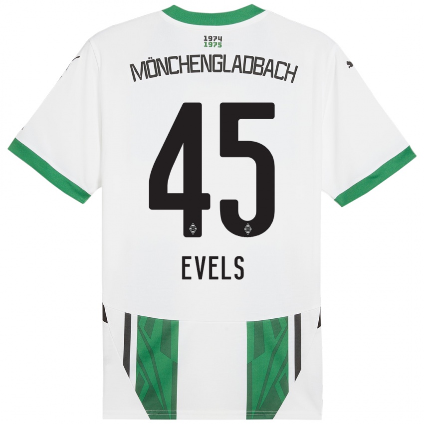 Niño Camiseta Emily Evels #45 Blanco Verde 1ª Equipación 2024/25 La Camisa Perú