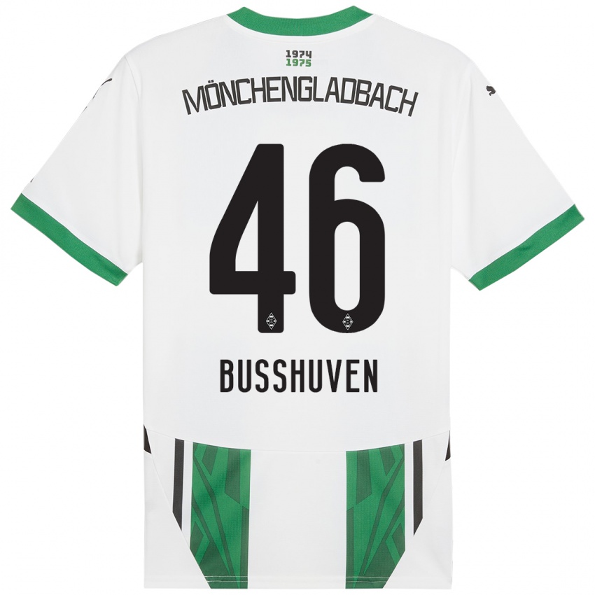 Niño Camiseta Alina Busshuven #46 Blanco Verde 1ª Equipación 2024/25 La Camisa Perú