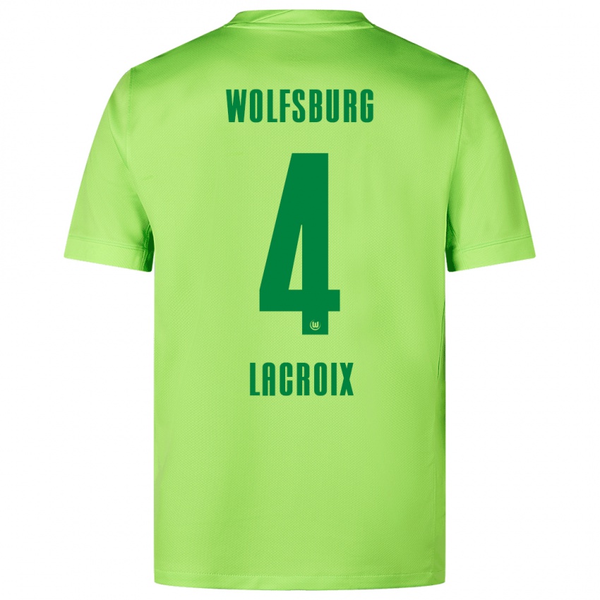 Niño Camiseta Maxence Lacroix #4 Verde Fluorescente 1ª Equipación 2024/25 La Camisa Perú