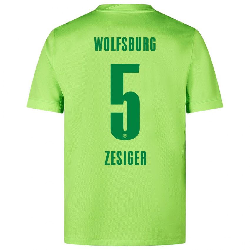 Niño Camiseta Cédric Zesiger #5 Verde Fluorescente 1ª Equipación 2024/25 La Camisa Perú