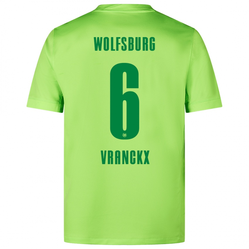 Niño Camiseta Aster Vranckx #6 Verde Fluorescente 1ª Equipación 2024/25 La Camisa Perú