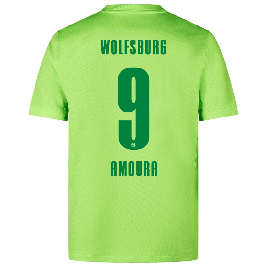 Niño Camiseta Mohamed Amoura #9 Verde Fluorescente 1ª Equipación 2024/25 La Camisa Perú