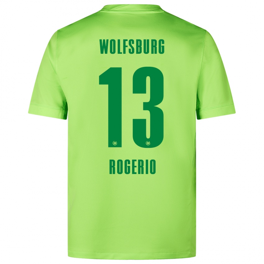 Niño Camiseta Rogério #13 Verde Fluorescente 1ª Equipación 2024/25 La Camisa Perú