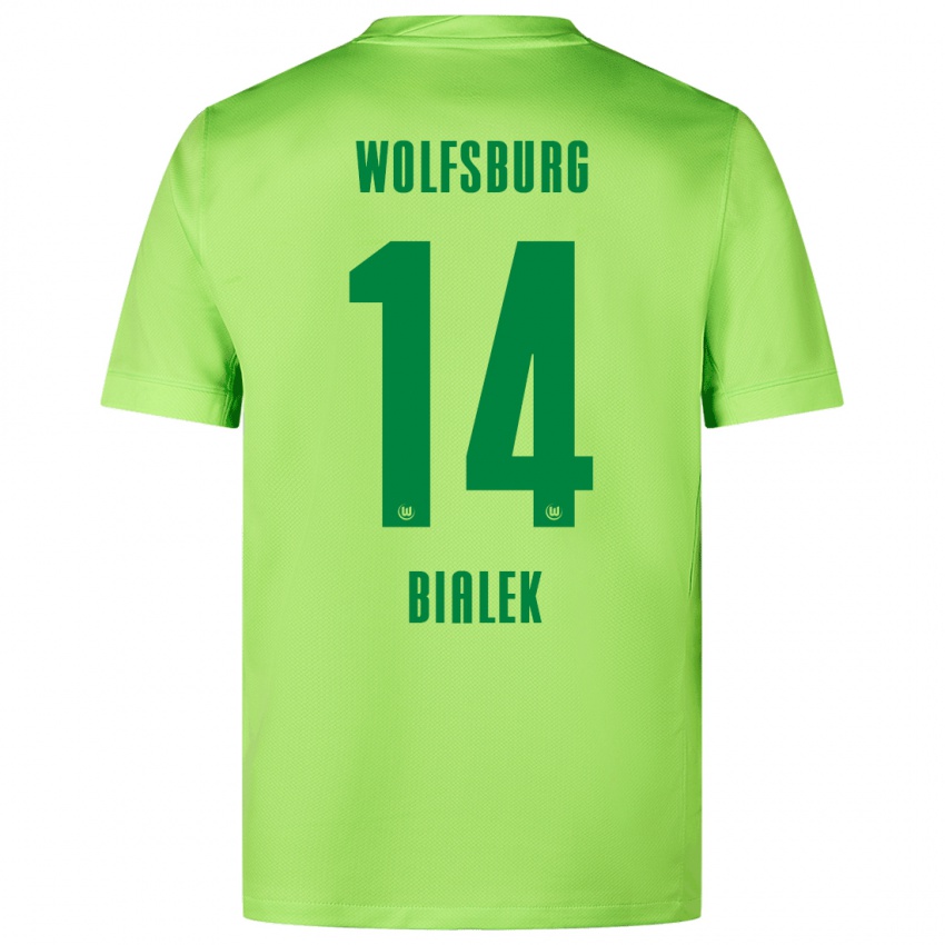 Niño Camiseta Bartosz Bialek #14 Verde Fluorescente 1ª Equipación 2024/25 La Camisa Perú