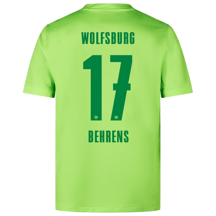 Niño Camiseta Kevin Behrens #17 Verde Fluorescente 1ª Equipación 2024/25 La Camisa Perú