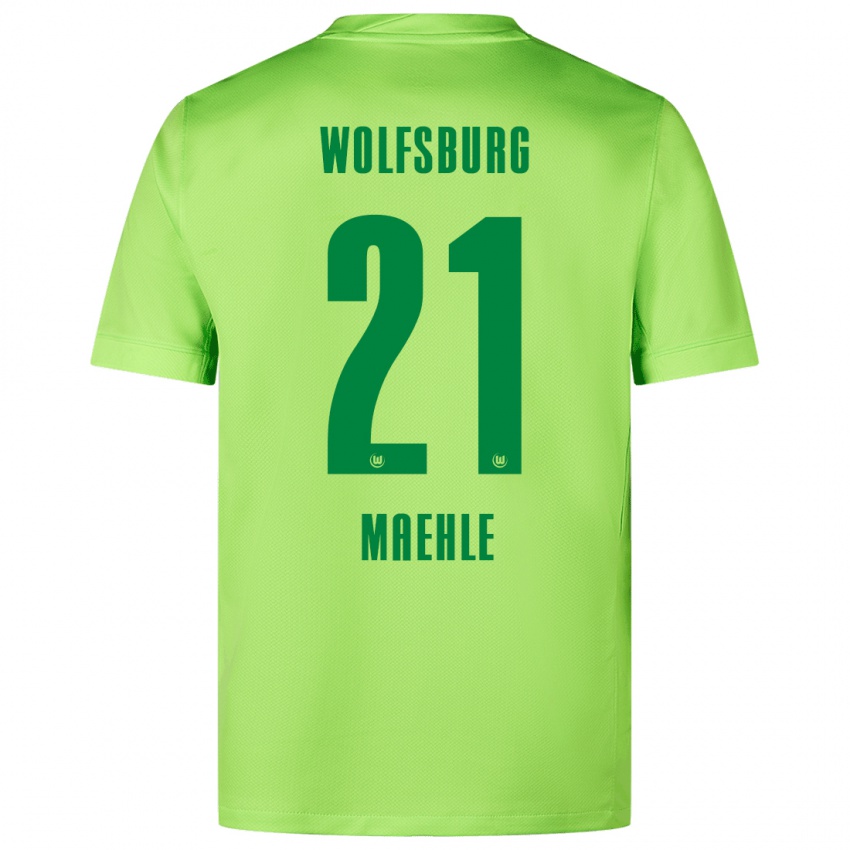 Niño Camiseta Joakim Maehle #21 Verde Fluorescente 1ª Equipación 2024/25 La Camisa Perú