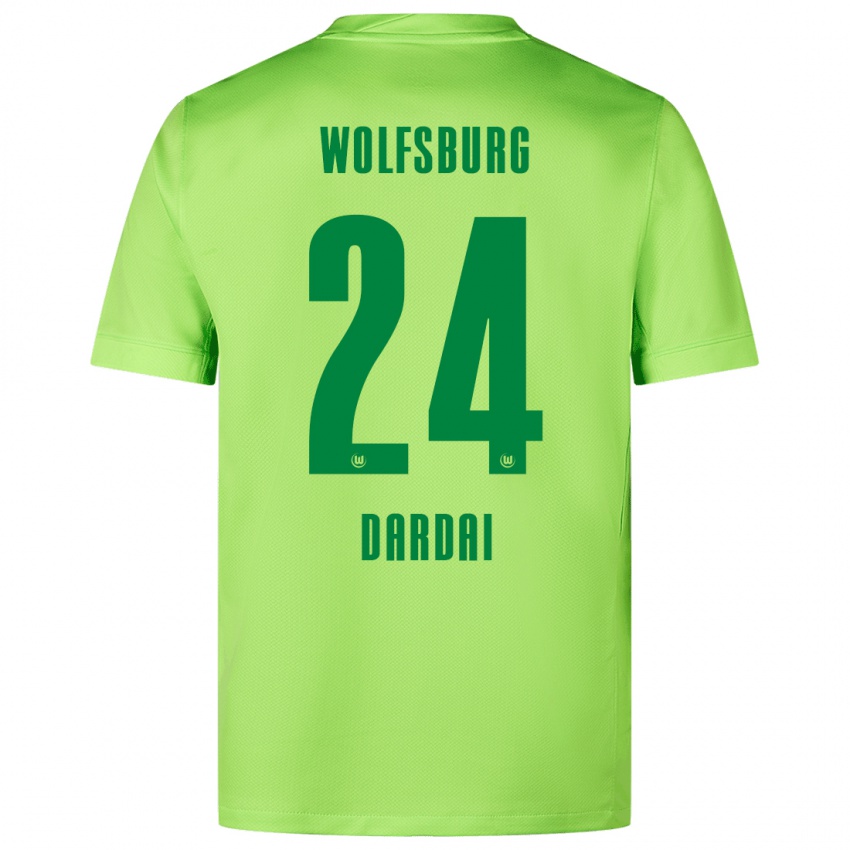 Niño Camiseta Bence Dárdai #24 Verde Fluorescente 1ª Equipación 2024/25 La Camisa Perú