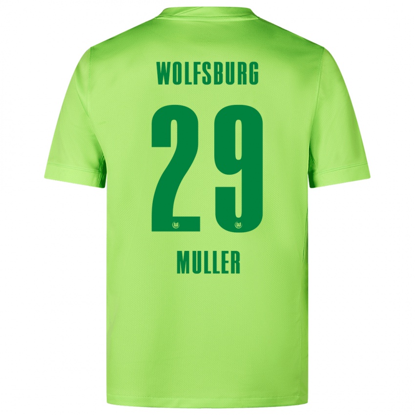 Niño Camiseta Marius Müller #29 Verde Fluorescente 1ª Equipación 2024/25 La Camisa Perú