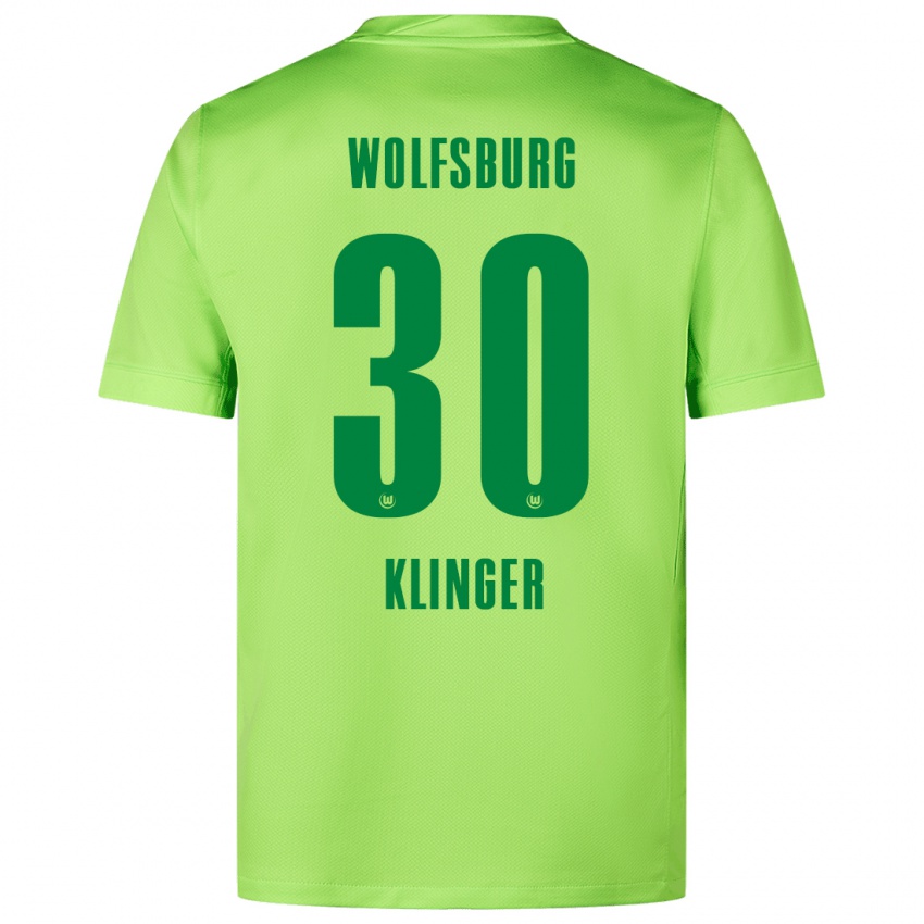 Niño Camiseta Niklas Klinger #30 Verde Fluorescente 1ª Equipación 2024/25 La Camisa Perú