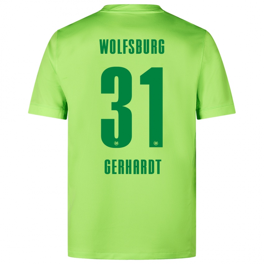 Niño Camiseta Yannick Gerhardt #31 Verde Fluorescente 1ª Equipación 2024/25 La Camisa Perú