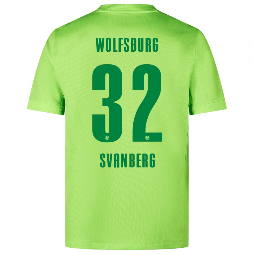 Niño Camiseta Mattias Svanberg #32 Verde Fluorescente 1ª Equipación 2024/25 La Camisa Perú