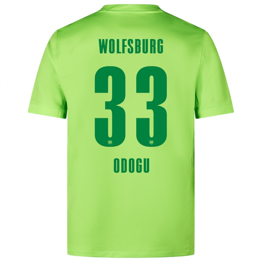 Niño Camiseta David Odogu #33 Verde Fluorescente 1ª Equipación 2024/25 La Camisa Perú