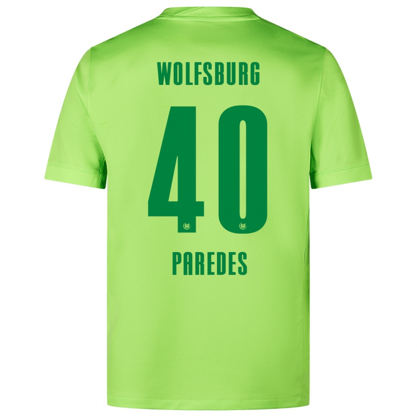 Niño Camiseta Kevin Paredes #40 Verde Fluorescente 1ª Equipación 2024/25 La Camisa Perú