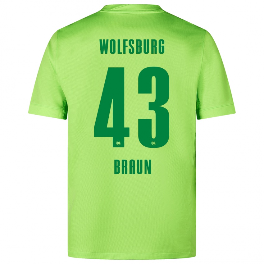 Niño Camiseta Manuel Braun #43 Verde Fluorescente 1ª Equipación 2024/25 La Camisa Perú