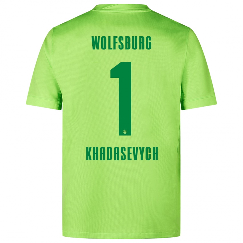 Niño Camiseta Kyrylo Khadasevych #1 Verde Fluorescente 1ª Equipación 2024/25 La Camisa Perú