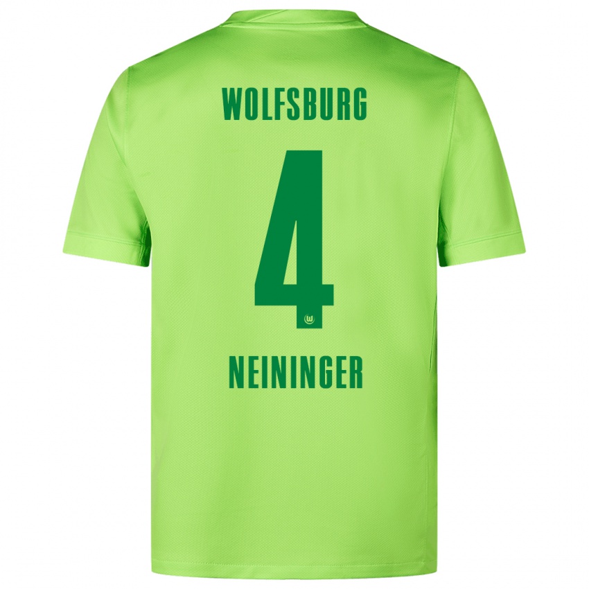 Niño Camiseta Till Neininger #4 Verde Fluorescente 1ª Equipación 2024/25 La Camisa Perú