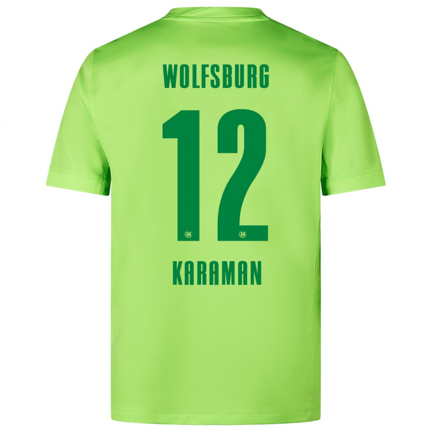 Niño Camiseta Tarik Karaman #12 Verde Fluorescente 1ª Equipación 2024/25 La Camisa Perú