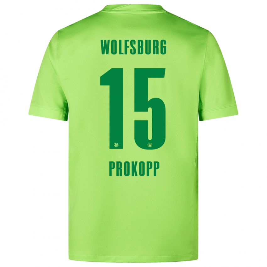 Niño Camiseta Oskar Prokopp #15 Verde Fluorescente 1ª Equipación 2024/25 La Camisa Perú