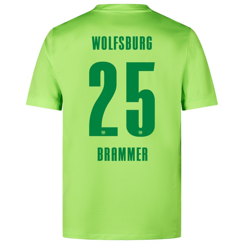 Niño Camiseta Ole Brammer #25 Verde Fluorescente 1ª Equipación 2024/25 La Camisa Perú