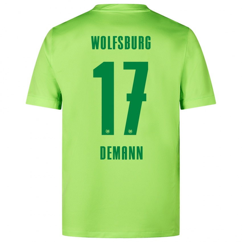 Niño Camiseta Kristin Demann #17 Verde Fluorescente 1ª Equipación 2024/25 La Camisa Perú