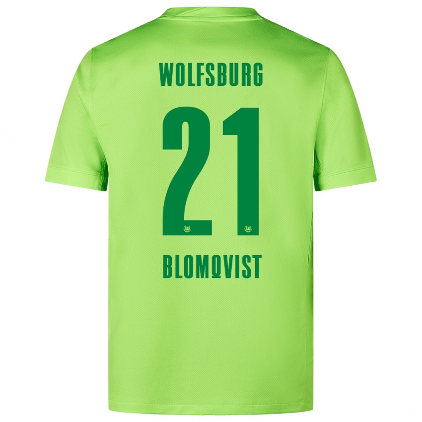 Niño Camiseta Rebecka Blomqvist #21 Verde Fluorescente 1ª Equipación 2024/25 La Camisa Perú