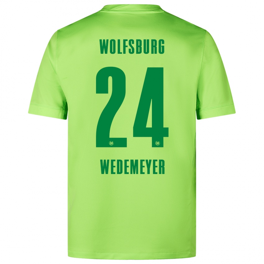 Niño Camiseta Joelle Wedemeyer #24 Verde Fluorescente 1ª Equipación 2024/25 La Camisa Perú