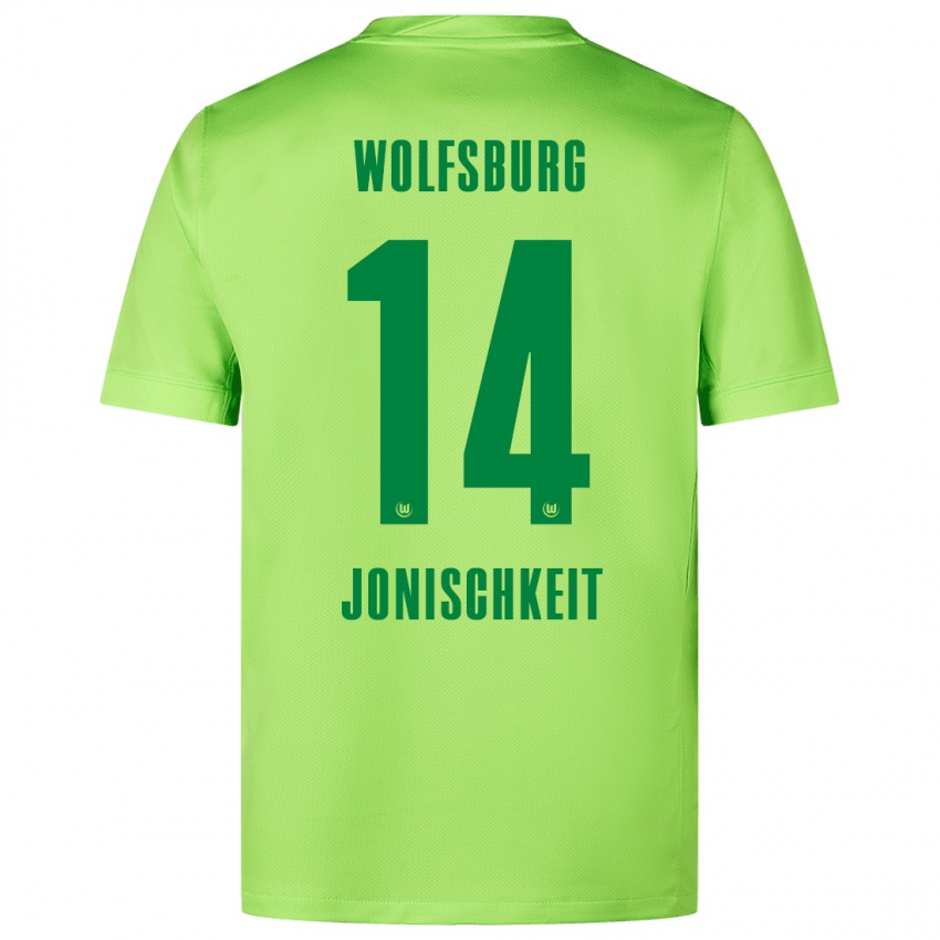 Niño Camiseta Jamal Jonischkeit #14 Verde Fluorescente 1ª Equipación 2024/25 La Camisa Perú