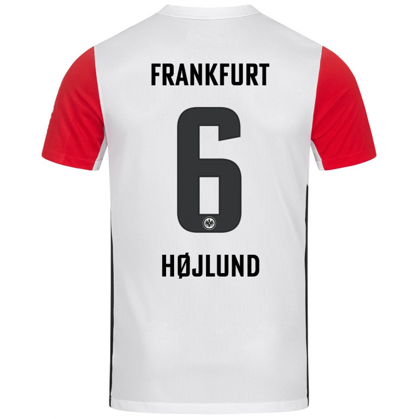 Niño Camiseta Oscar Højlund #6 Blanco Rojo 1ª Equipación 2024/25 La Camisa Perú