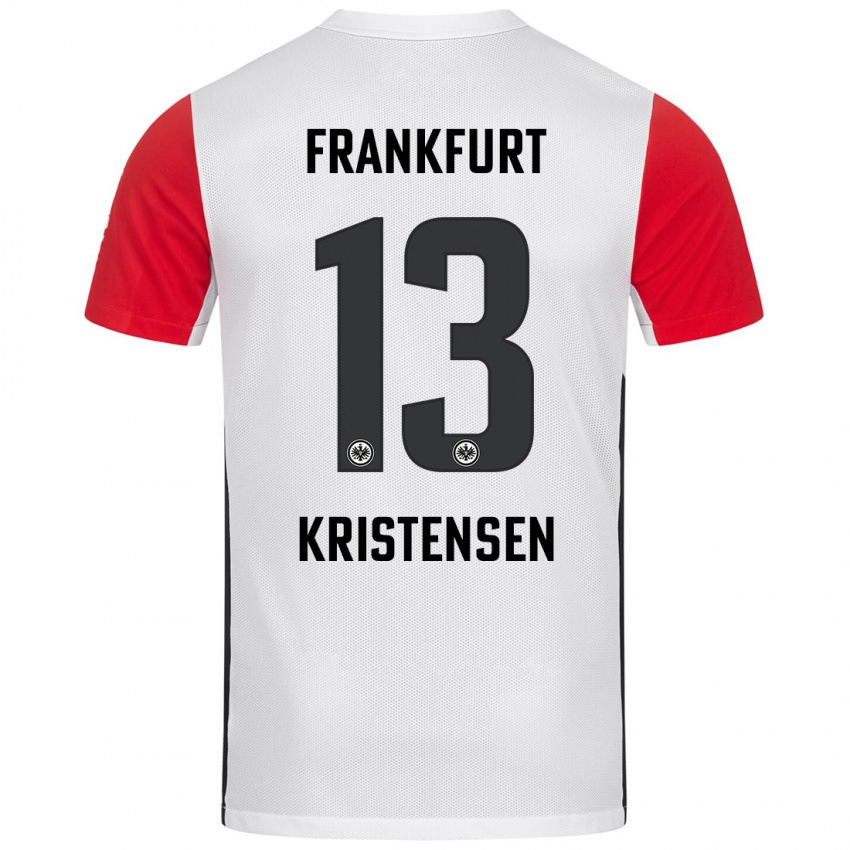 Niño Camiseta Rasmus Kristensen #13 Blanco Rojo 1ª Equipación 2024/25 La Camisa Perú