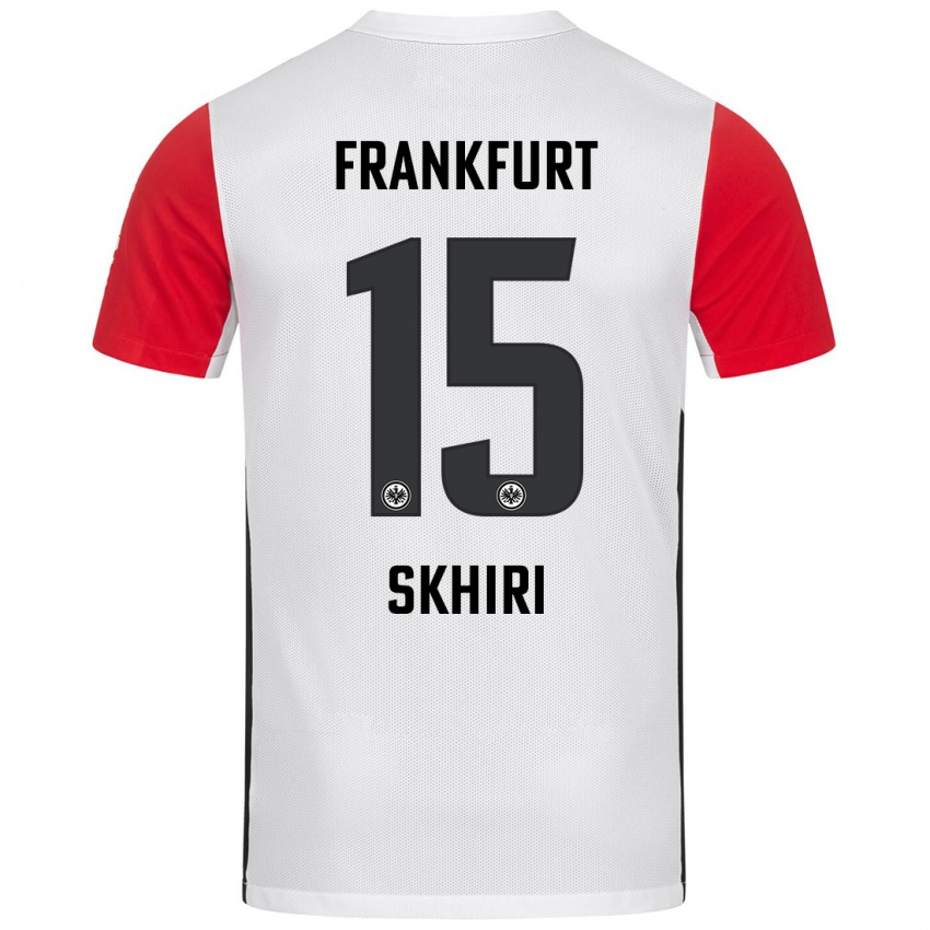 Niño Camiseta Ellyes Skhiri #15 Blanco Rojo 1ª Equipación 2024/25 La Camisa Perú