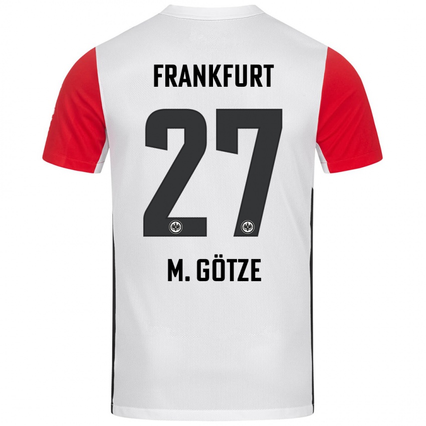 Niño Camiseta Mario Götze #27 Blanco Rojo 1ª Equipación 2024/25 La Camisa Perú