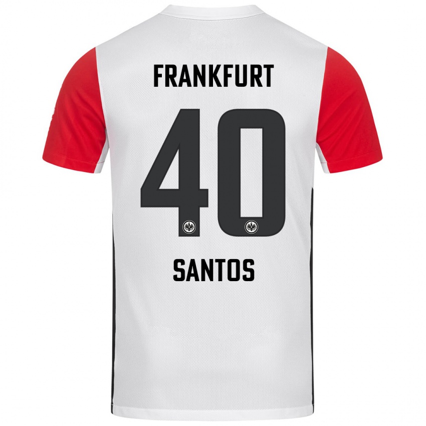 Niño Camiseta Kauã Santos #40 Blanco Rojo 1ª Equipación 2024/25 La Camisa Perú