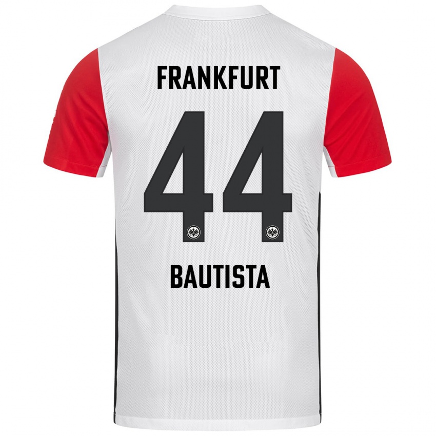 Niño Camiseta Davis Bautista #44 Blanco Rojo 1ª Equipación 2024/25 La Camisa Perú