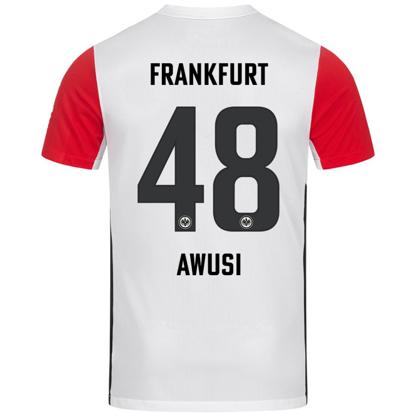 Niño Camiseta Junior Awusi #48 Blanco Rojo 1ª Equipación 2024/25 La Camisa Perú